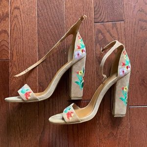 Floral Embroidered Heels
